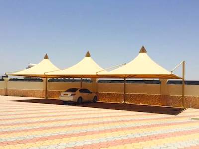 CONE SINGLE POLE CAR PARKING SHADE in UAE