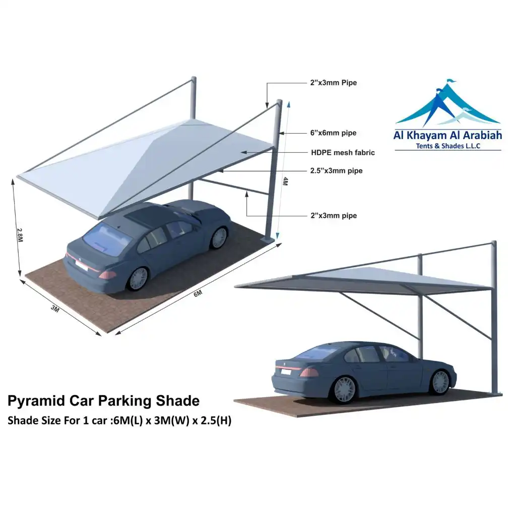 Cone Single Pole Car Parking Shade - Car Parking Shades Suppliers