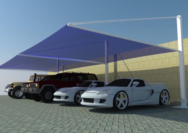 pyramid top support car parking shades in UAE