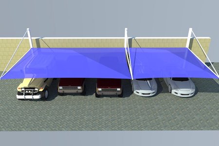 pyramid top support car parking shades in UAE