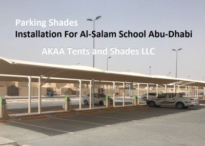 parking shades installation for al salam school abu dhabi