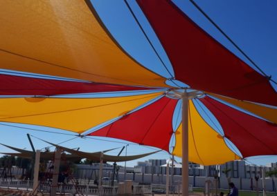 Sail shade installation for kids play area of the Garden in Al – Ain