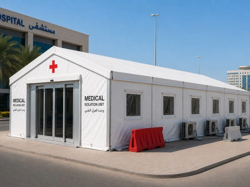 Modular hospital tent interior setup for patient care and medical treatment Modular hospital tent interior setup for patient care and medical treatment