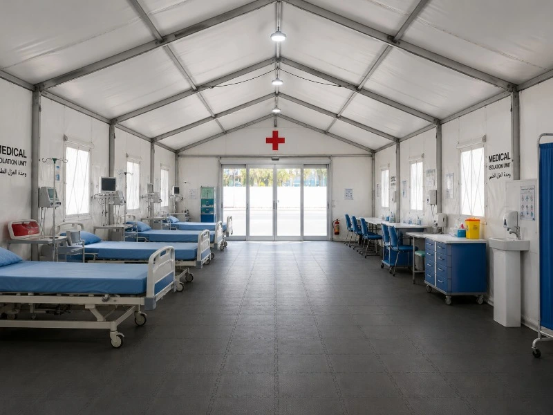 Temporary medical isolation tent used for emergency healthcare and disaster response Temporary medical isolation tent used for emergency healthcare and disaster response