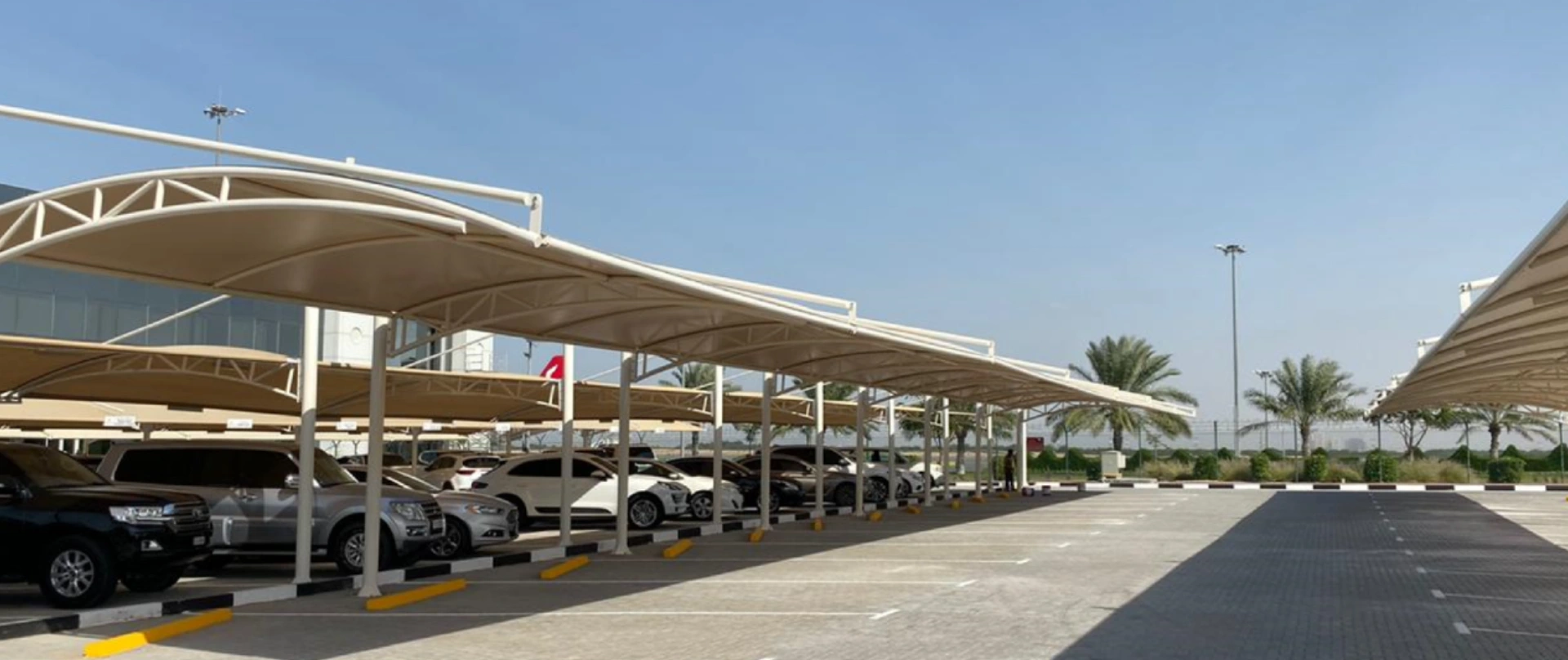 tensile parking shed project Sharjaha airport UAE