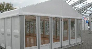 Glass door for tent shade accessories