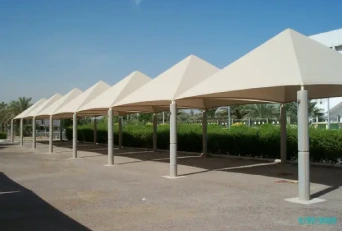 PYRAMID DESIGN CANTILEVER PARKING SHADE STRUCTURE 02