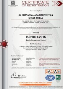akaa tent certificate ISO 9001:2005