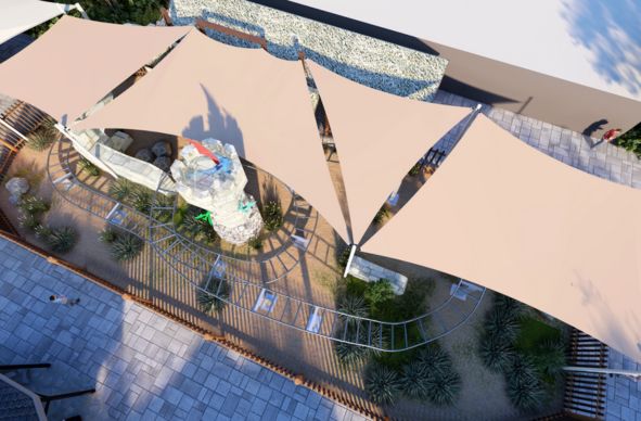 Tensile shade structure